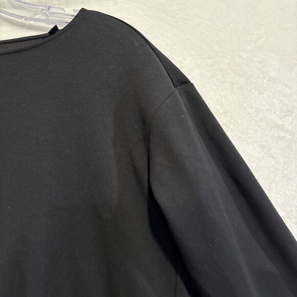 Uniqlo Women's Stretch Double Face Pullover Pleated Back Modal Black Size Medium - Picture 5 of 16